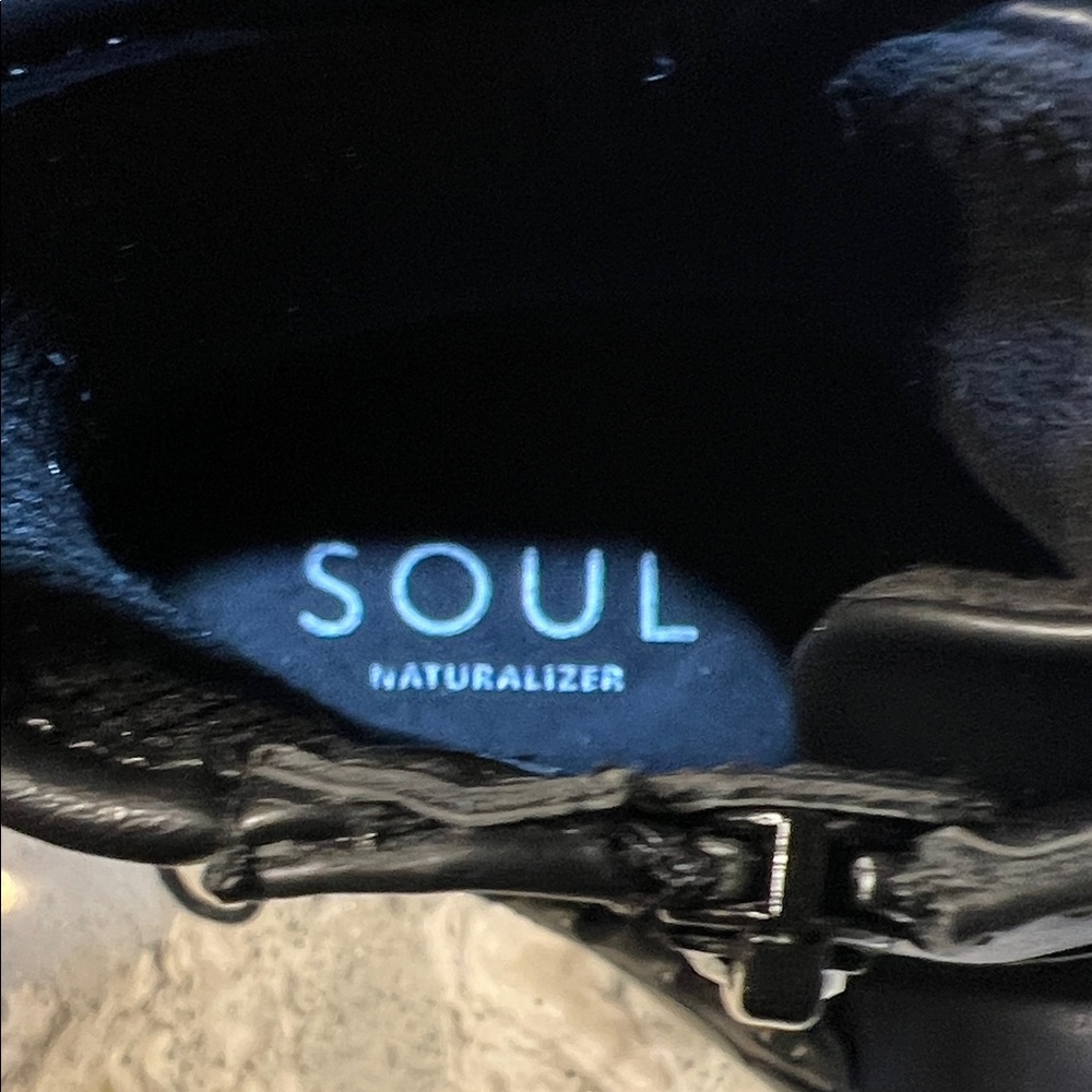 NWOB SOUL Naturalizer Black Lace-Up Boots Size 7 - Picture 2 of 9